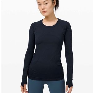 Navy Blue Lululemon Long Sleeve Swiftly Tech